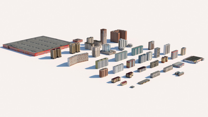 俄罗斯楼房建筑3D模型插图City Building Enviroment 1.jpg