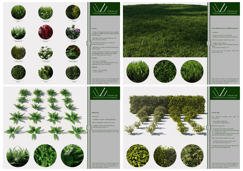 3DS MAX花园植物3D模型 Library of Vegetation by Lisyanskiy Vol.01插图1 4.jpg