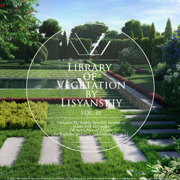 3DS MAX花园植物3D模型 Library of Vegetation by Lisyanskiy Vol.01