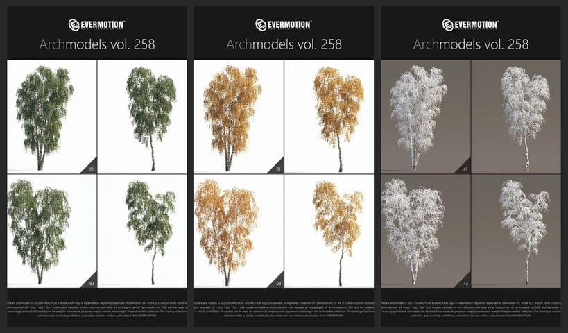120组夏秋冬天植物树木3D模型 Evermotion – Archmodels Vol.258 (3DS MAX/FBX格式)插图1 10.jpg