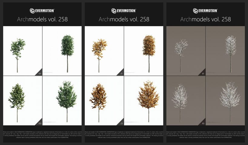 120组夏秋冬天植物树木3D模型 Evermotion – Archmodels Vol.258 (3DS MAX/FBX格式)插图56 5.jpg