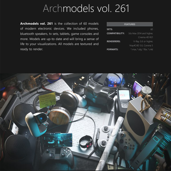 电子设备3D模型 Evermotion – Archmodels Vol.261 (3DS MAX格式)