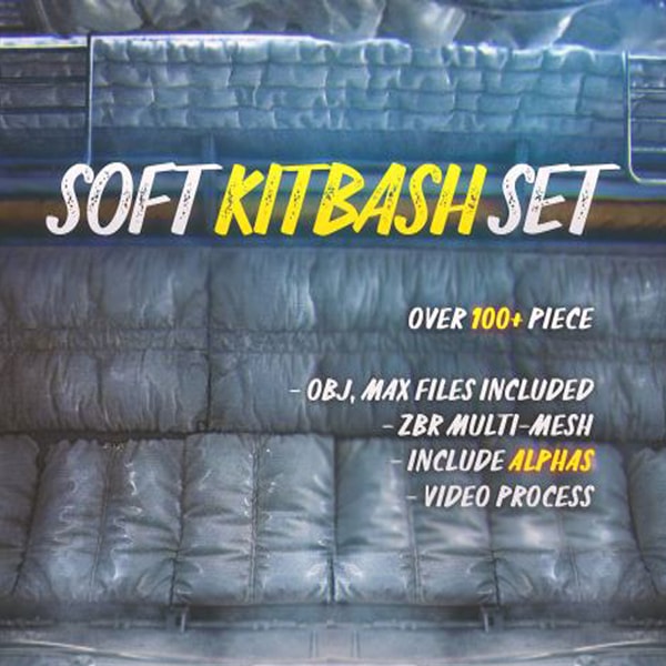 柔软填充物3D模型 ArtStation – Soft Kitbash Set Vol.1 (MAX/FBX/OBJ/ZBP格式)
