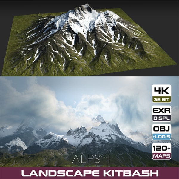 8组自然雪山地形3D模型