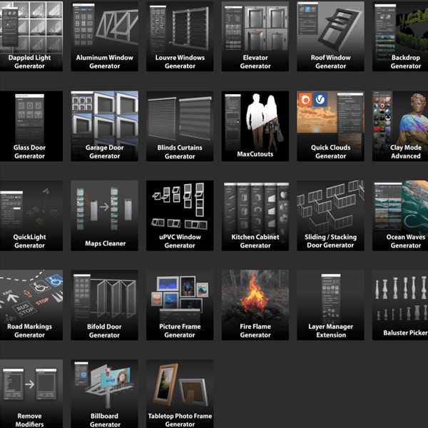 3DS MAX建筑门窗橱柜生成器插件合集 ArchVizTools Generators Collection for 3ds Max 2018-2026