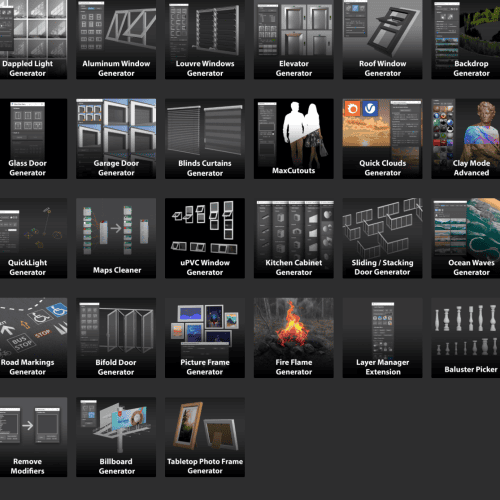 3DS MAX建筑门窗橱柜生成器插件合集 ArchVizTools Generators Collection for 3ds Max 2018-2026